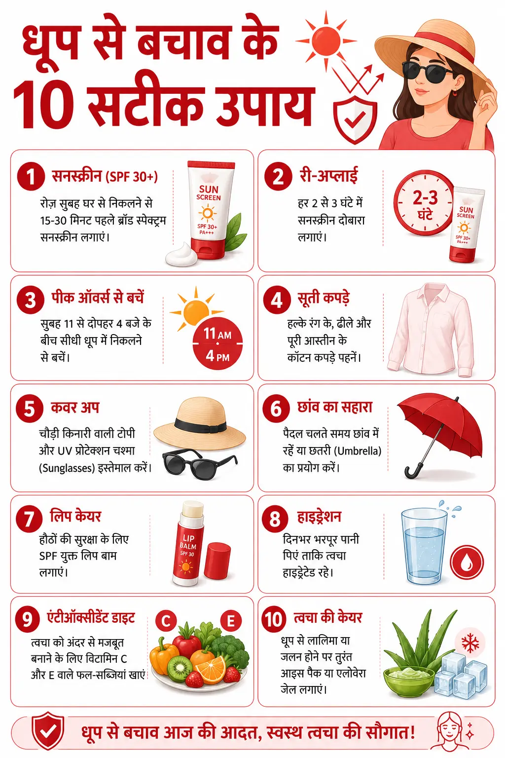 ways to protect your skin from summer heat