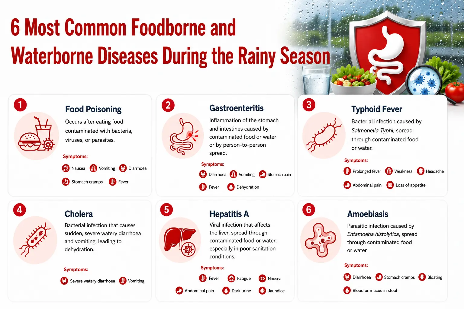 6 Most Common Foodborne and Waterborne Diseases During the Rainy Season