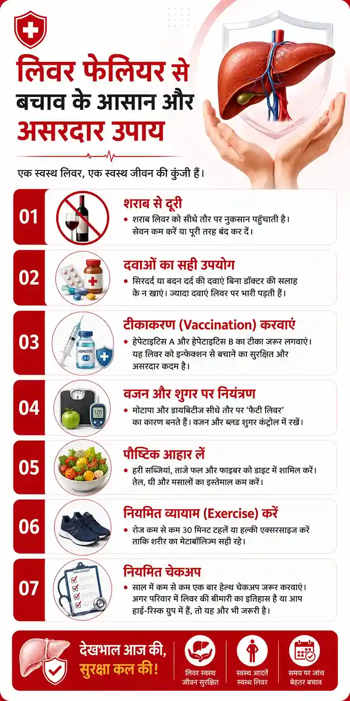 लिवर फेलियर क्या है शुरुआती लक्षण, कारण, इलाज और बचाव के उपाय